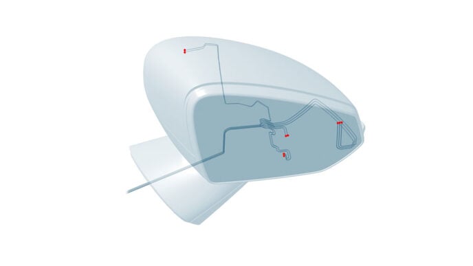 Automate wiring for next-generation exterior automotive mirrors