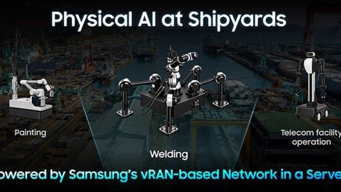 Samsung is testing AI-enabled 5G networks with industrial robots as operators explore how AI RAN could support autonomous machines.