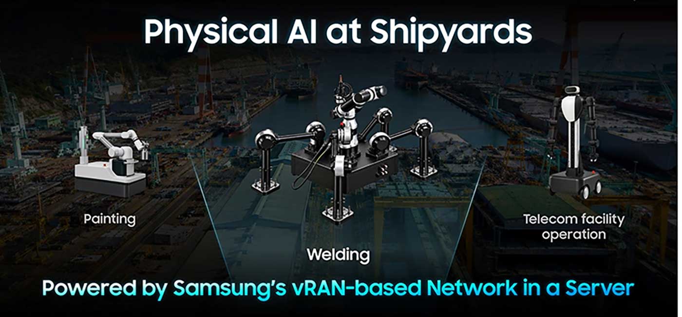 Samsung is testing AI-enabled 5G networks with industrial robots as operators explore how AI RAN could support autonomous machines.