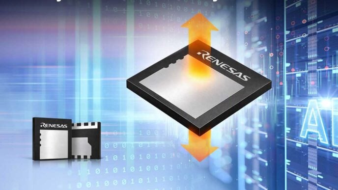 Renesas has launched a 650V gallium nitride (GaN) device designed to increase power density in AI data centre power systems.