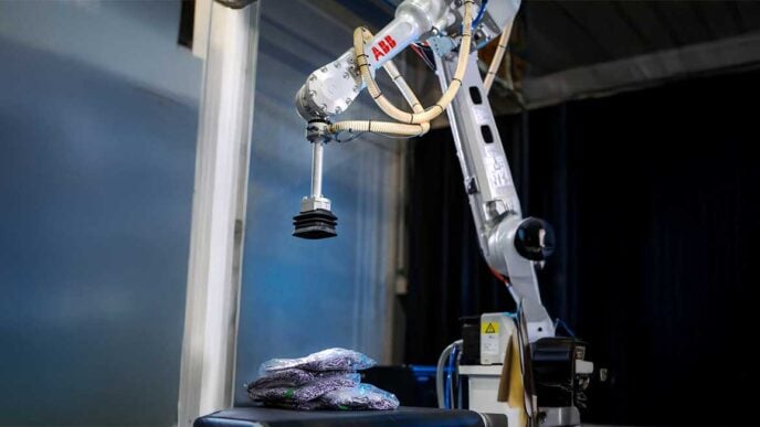 ABB Robotics has integrated vision-based artificial intelligence into its Fashion Inductor sorting system.